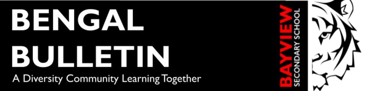 Banner reads bengal bulletin: a diversity community learning together. Image of half of a tiger's face is on the right side.