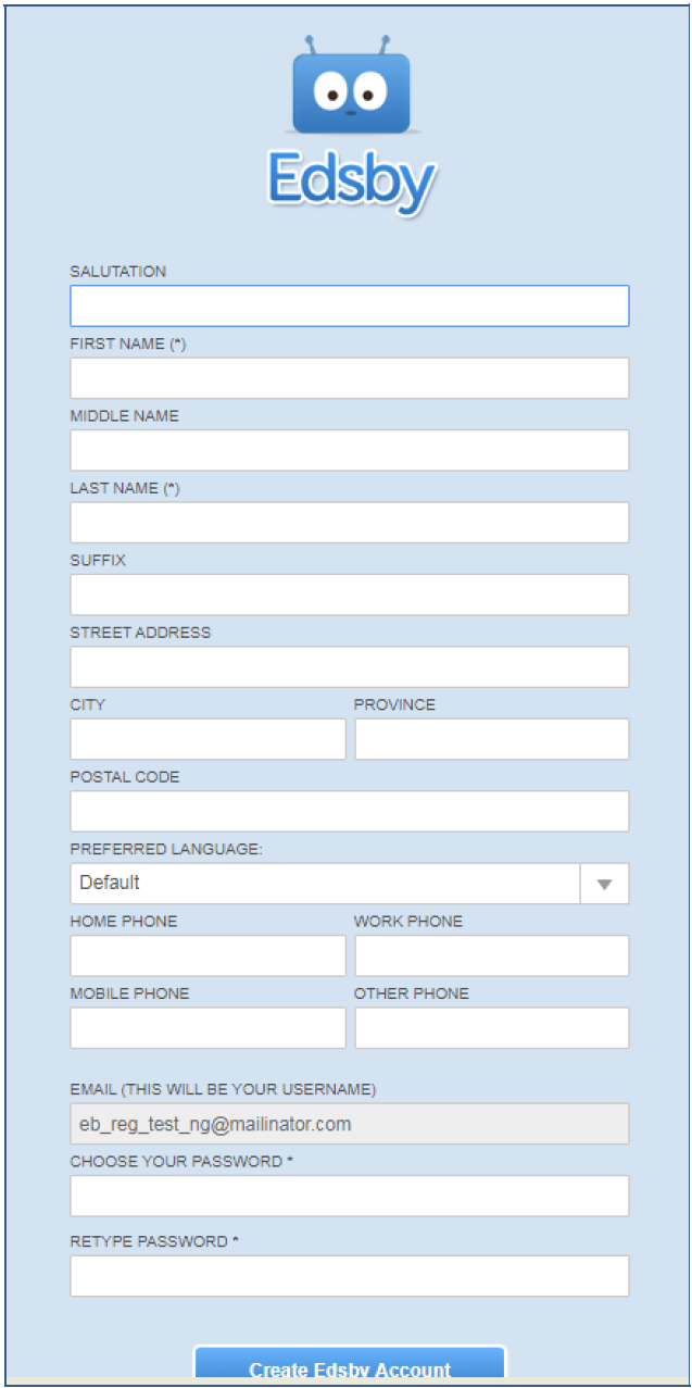 Edsby Account Parent Information